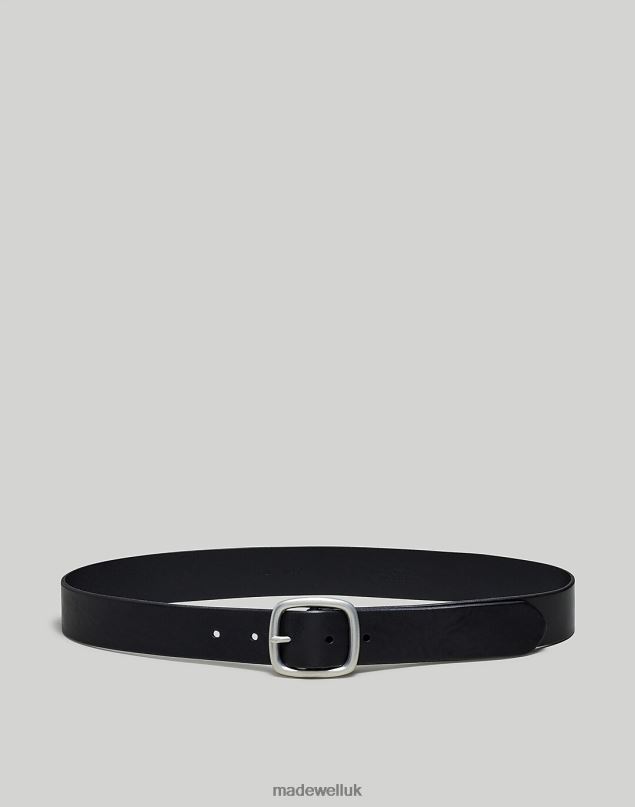 Madewell Men Leather Center-Bar Belt Accessories True Black 8P48616