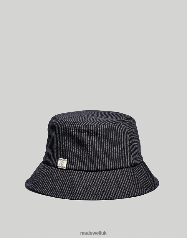 Madewell Men Seersucker Bucket Hat Accessories True Black 8P48634