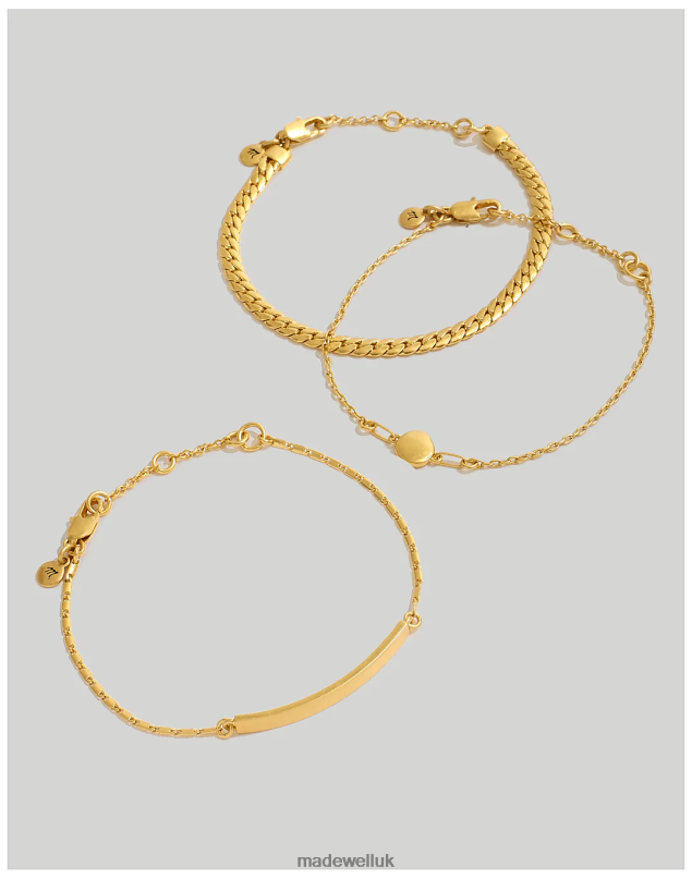 Madewell Men Three-Pack Chain Bracelet Set Accessories Vintage Gold 8P4862789
