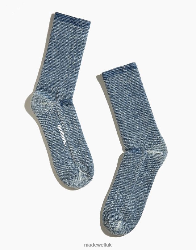 Madewell Men Druthers Merino Wool House Socks Accessories Blue 8P48652