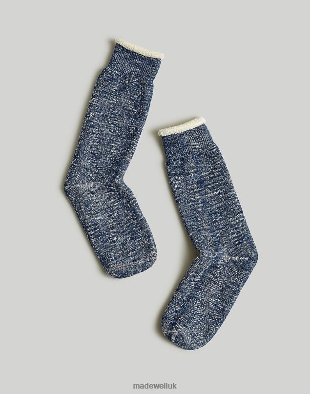 Madewell Men RoToTo Double Face Crew Socks Accessories Deep Ocean 8P486575