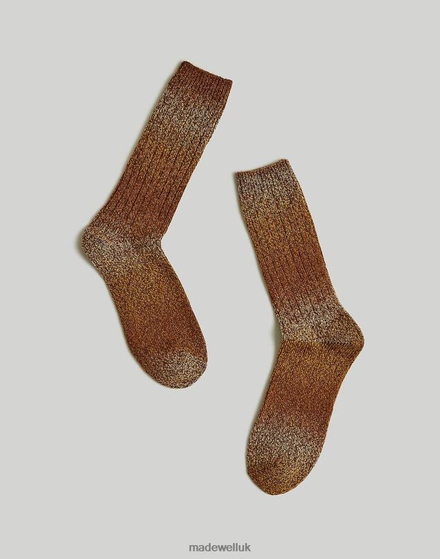 Madewell Men Space-Dyed Crew Socks Accessories Dried Cedar 8P48647