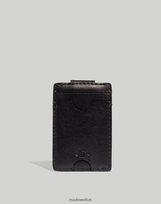 Madewell Men Leather Card Case with Magnet Accessories True Black 8P48667