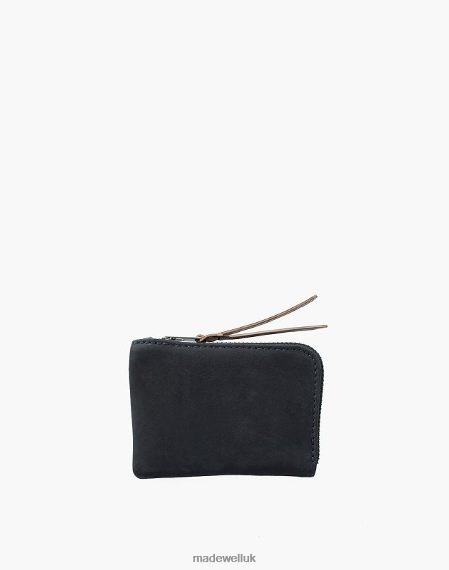 Madewell Men MAKR Suede Zip Slim Wallet Accessories Navy 8P48687
