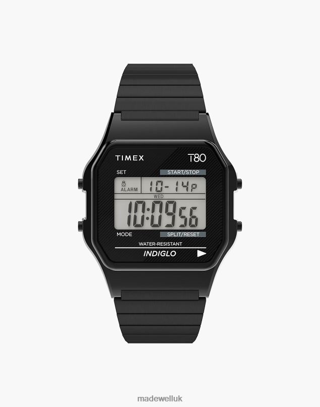 Madewell Men TIMEX Timex T80 34mm Stainless Steel Expansion Band Watch Accessories Black 8P486596