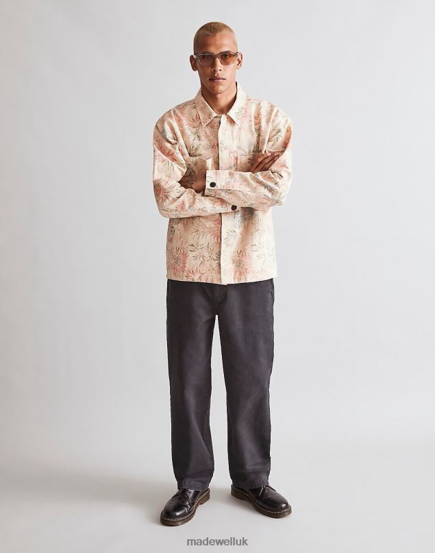 Madewell Men Canvas Boxy Shirt-Jacket Floral Clothing Summer Dune 8P486107