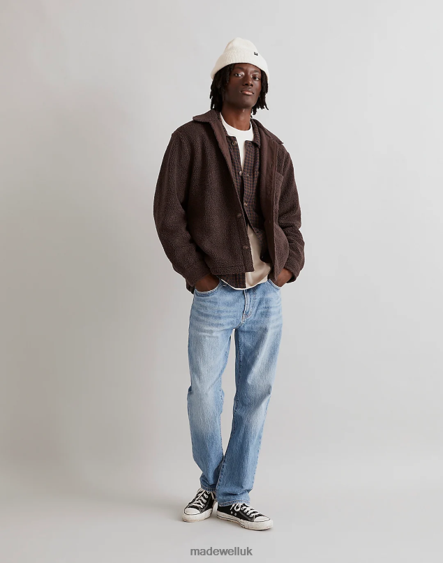 Madewell Men Fleece Shirt-Jacket Clothing Dark Roast 8P486121