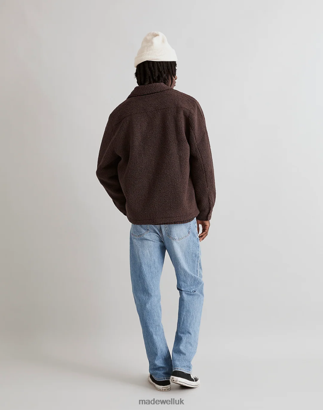 Madewell Men Fleece Shirt-Jacket Clothing Dark Roast 8P486121