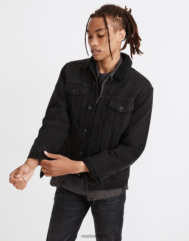 Madewell Men Sherpa Classic Jean Jacket Clothing Black 8P486120