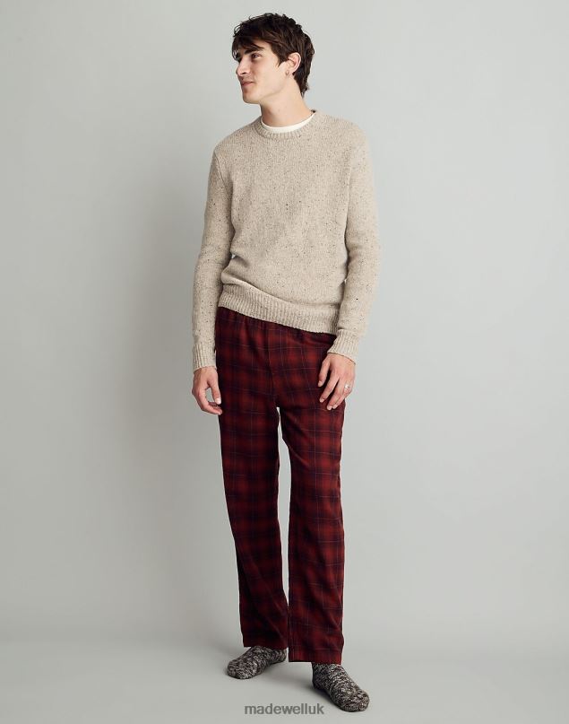 Madewell Men Flannel Pajama Pants Clothing Burnished Mahogany 8P486208