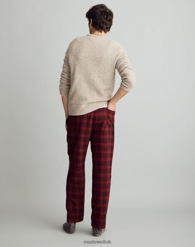 Madewell Men Flannel Pajama Pants Clothing Burnished Mahogany 8P486208