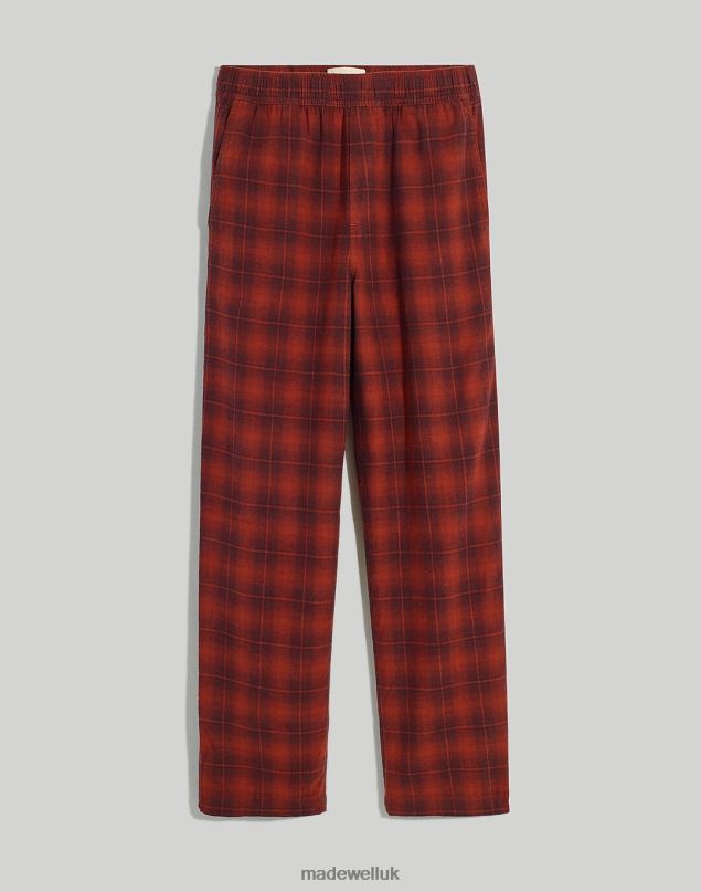 Madewell Men Flannel Pajama Pants Clothing Burnished Mahogany 8P486208