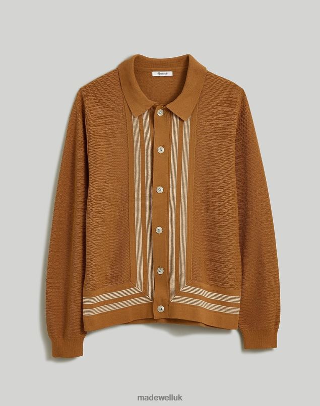 Madewell Men Button-Up Long-Sleeve Sweater Polo Clothing Fallen Timber 8P486227