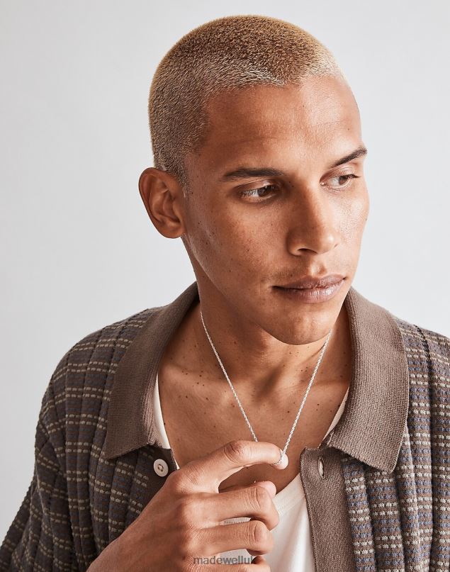 Madewell Men Button-Up Short-Sleeve Sweater Polo Clothing Raw Umber 8P486235