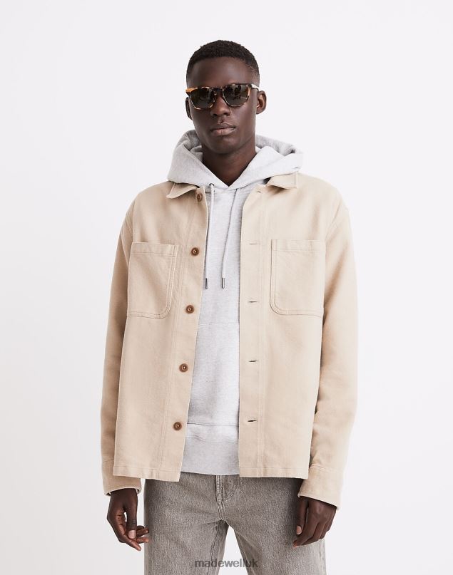 Madewell Men Boxy Shirt-Jacket Clothing Wet Sand 8P486280