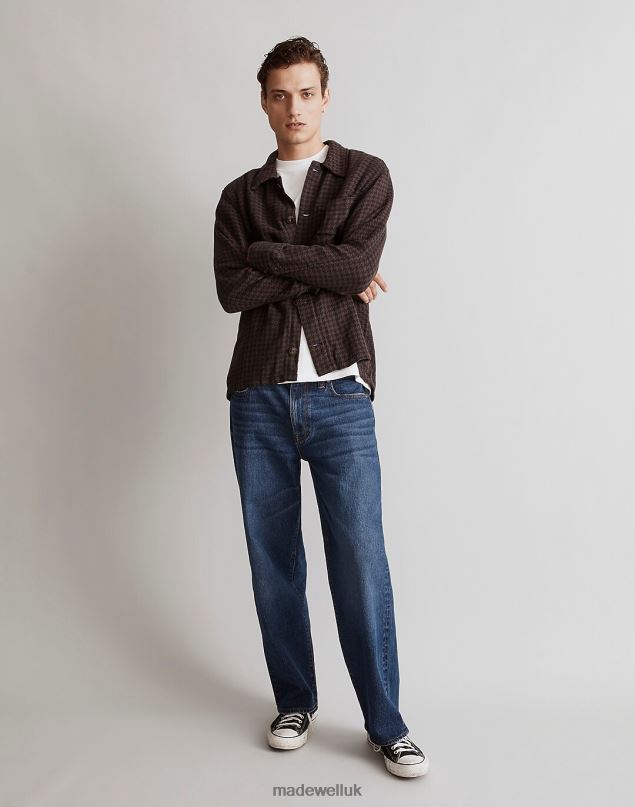 Madewell Men Boxy Shirt-Jacket Houndstooth Clothing Ink 8P486313