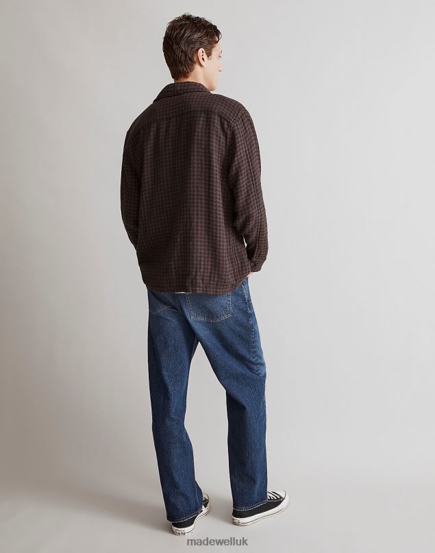 Madewell Men Boxy Shirt-Jacket Houndstooth Clothing Ink 8P486313