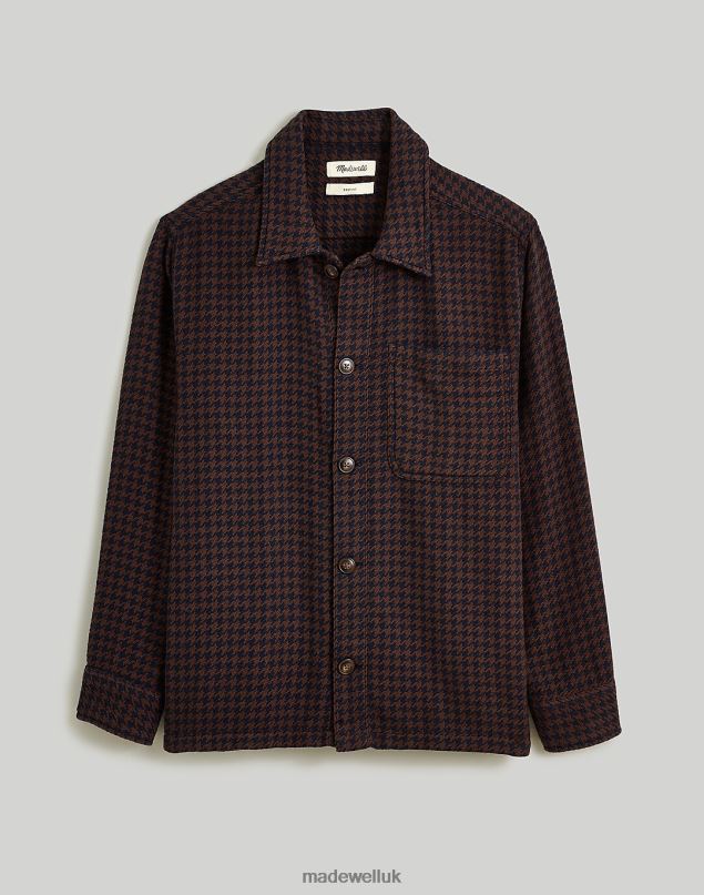 Madewell Men Boxy Shirt-Jacket Houndstooth Clothing Ink 8P486313
