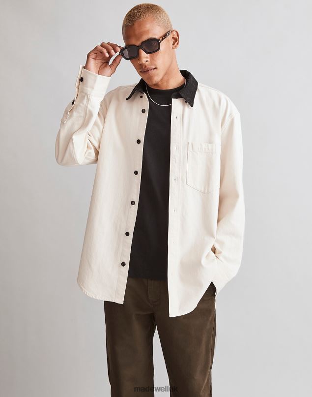 Madewell Men Corduroy-Collar Denim Easy Shirt Clothing Natural 8P486243