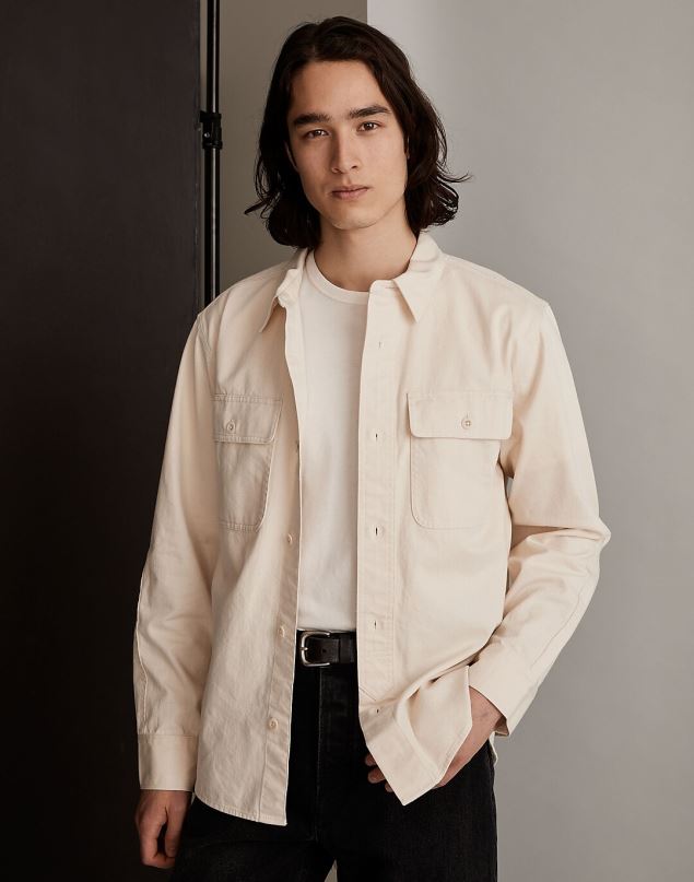 Madewell Men Denim Easy Long-Sleeve Shirt Clothing Natural 8P486277