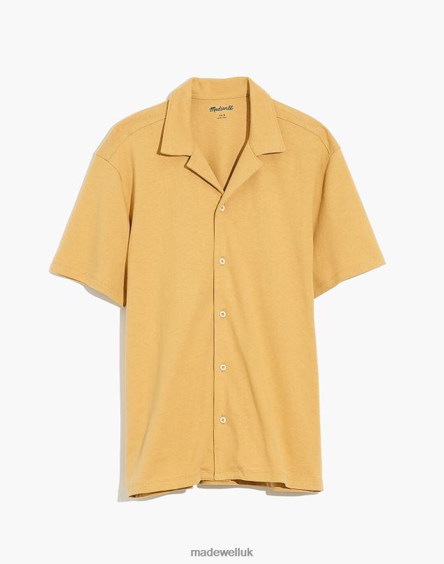 Madewell Men Knit Easy Short-Sleeve Camp Shirt Clothing Weathered Walnut 8P486264