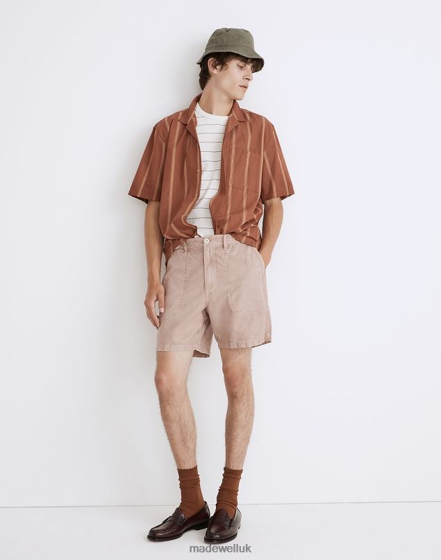 Madewell Men Sun-Faded Chino Shorts Clothing Vintage Petal 8P486327