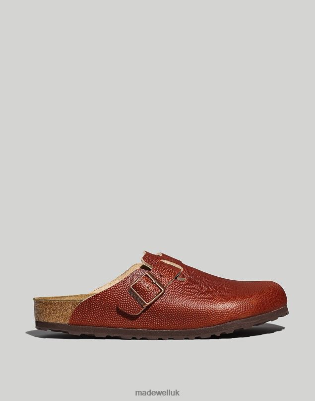 Madewell Men Birkenstock Boston Textured Leather Soft Footbed Clogs Footwear Roast 8P486394