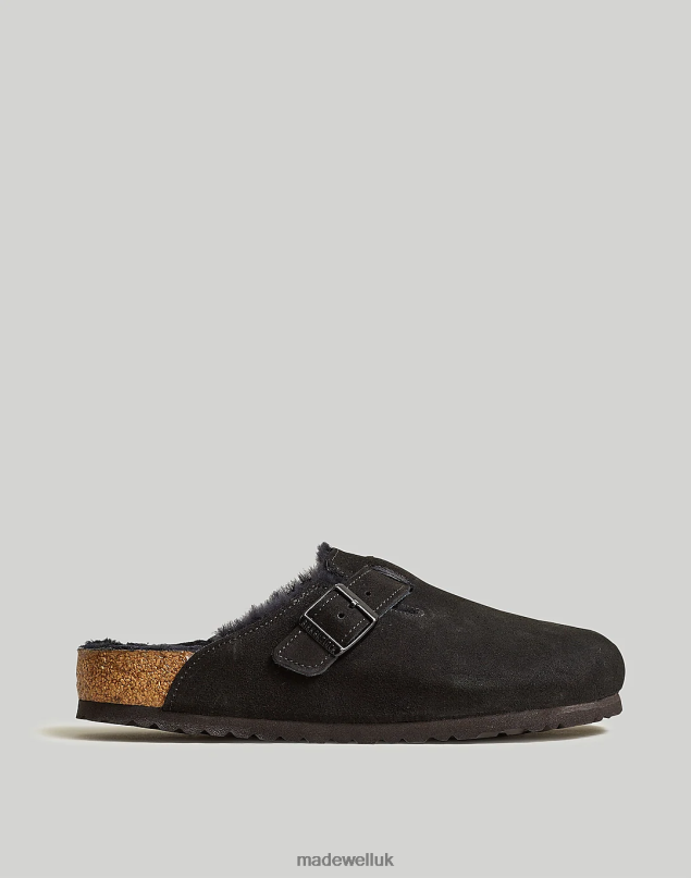 Madewell Men Birkenstock Suede Boston Clogs Footwear Black 8P486392