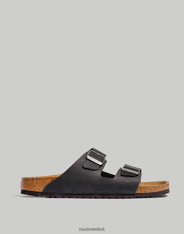 Madewell Men Birkenstock Arizona Soft Footbed Sandals in Oiled Leather Footwear True Black 8P486621