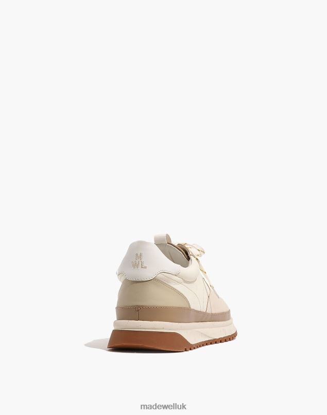 Madewell Men Kickoff Trainer Sneakers in Neutral Colorblock Leather Footwear Antique Cream Multi 8P486632