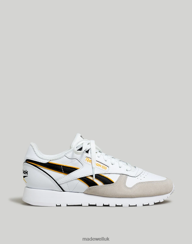 Madewell Men Reebok Classic Leather Sneakers Footwear White Black Yellow 8P486570