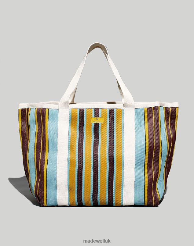 Madewell Women Gunes Swim Kit Tote Accessories Gold Brown Blue 8P4861432