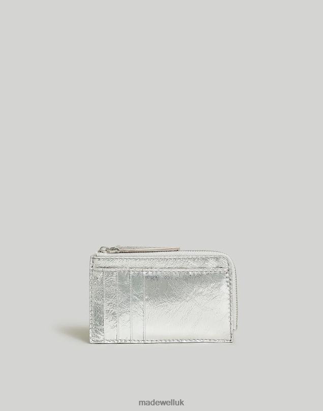Madewell Women The Essential Zip Card Case Wallet Accessories Bright Silver 8P486687