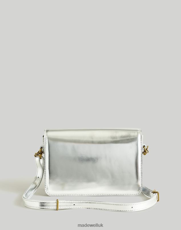 Madewell Women The Toggle Flap Crossbody Bag in Specchio Leather Accessories Silver 8P486684