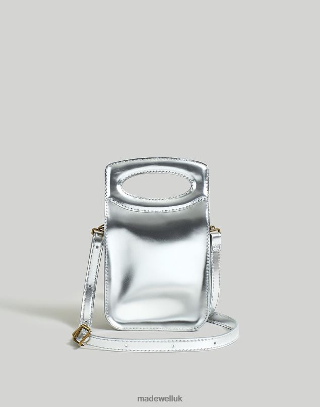 Madewell Women The Toggle Phone Bag in Specchio Leather Accessories Silver 8P486665