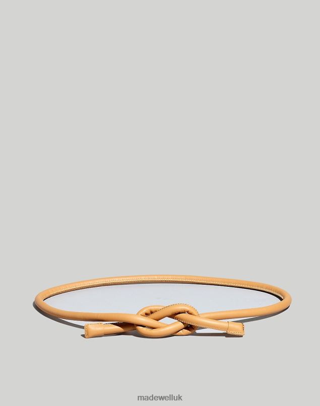 Madewell Women Leather Tubular Tie Belt Accessories Amber Brown 8P486749