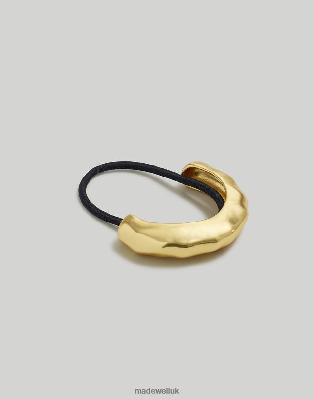 Madewell Women Sculptural Metal Ponytail Holder Hair Elastic Accessories Vintage Gold 8P486634