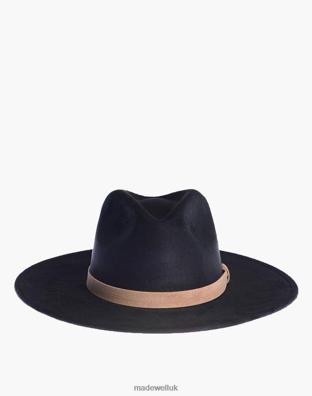 Madewell Women ASN Vegan Suede Adam Rancher Hat Accessories Black 8P4861243