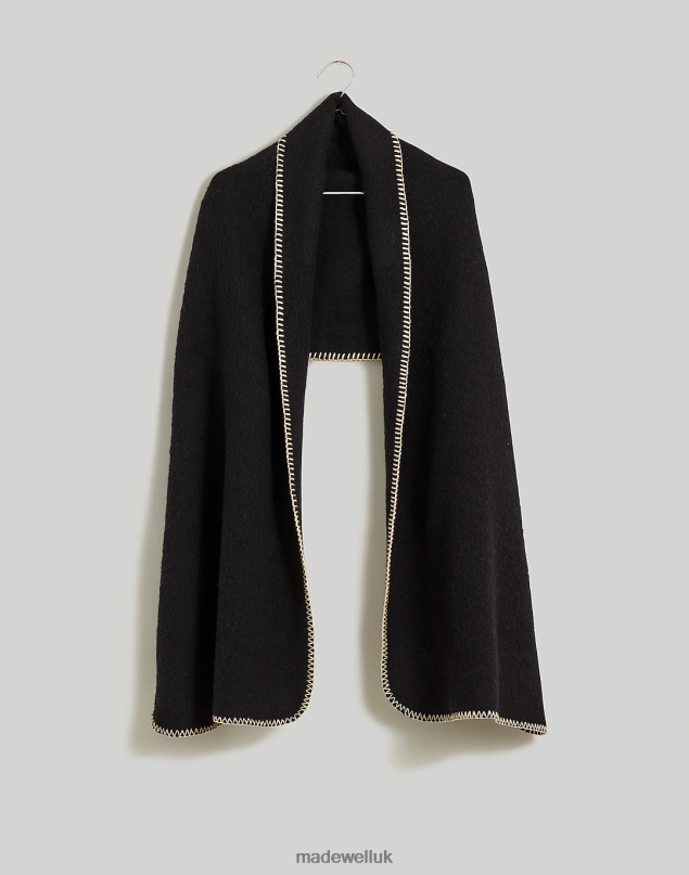 Madewell Women Blanket-Stitch Scarf Accessories True Black 8P486998