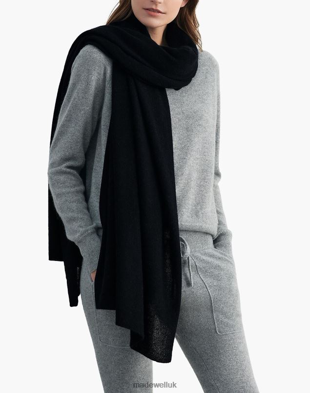 Madewell Women Warren Cashmere Travel Wrap Accessories Black 8P4862399