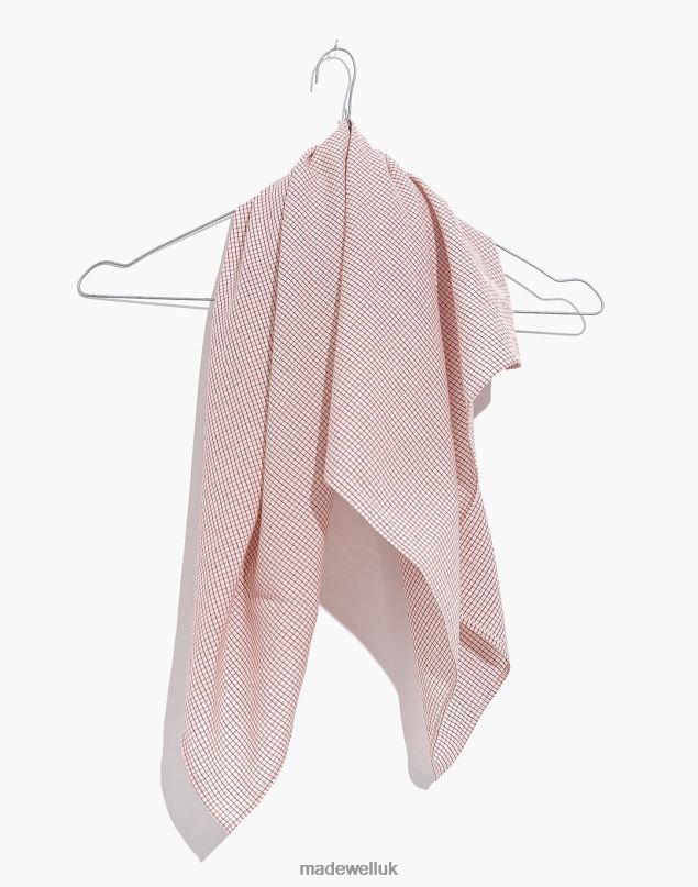 Madewell Women World of Crow Gingham Checkered Cotton Bandana Accessories White 8P4862415