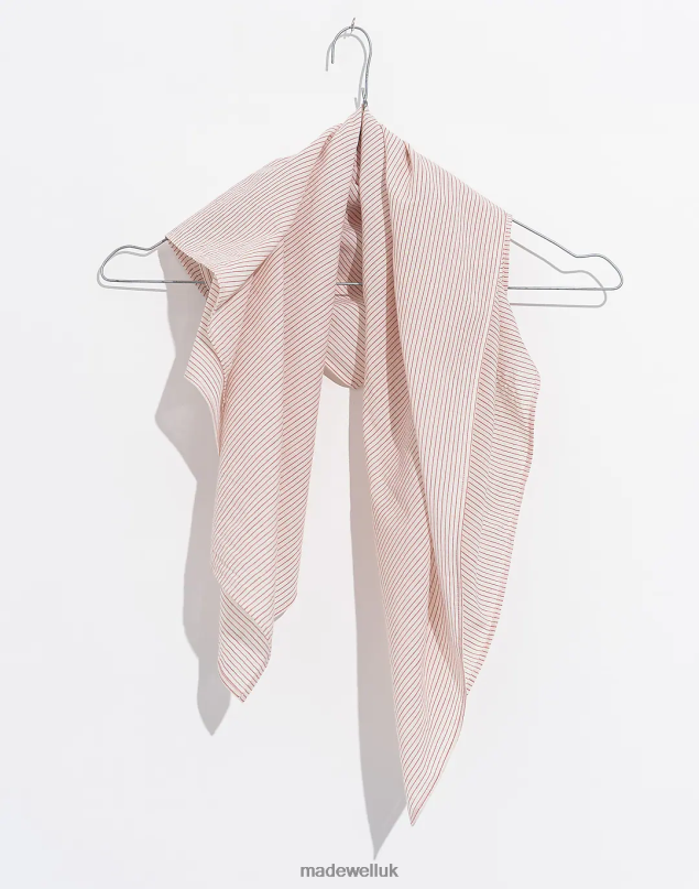 Madewell Women World of Crow Pin Striped Cotton Bandana Accessories White 8P4862416