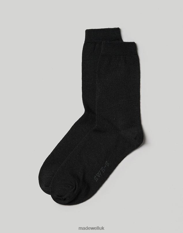 Madewell Women Swedish Stockings Johanna Wool Socks Accessories Black 8P4862307