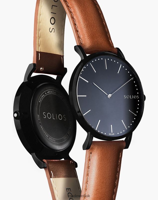 Madewell Women Solios Watches The Solar All - Eco Vegan Leather Strap Accessories Black 8P4862286
