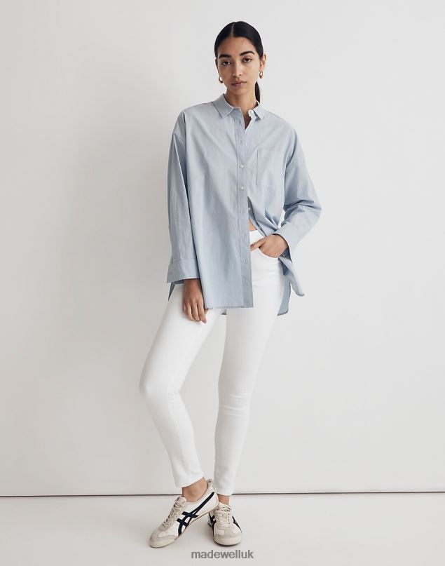 Madewell Women 9'' Mid-Rise Skinny Crop Jeans Clothing Pure White 8P4862574