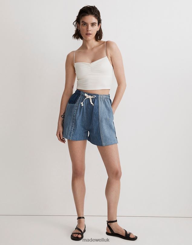 Madewell Women B Sides Vintage Reworked Meyer Cinch Shorts Clothing Mixed Vintage Indigo 8P4861342