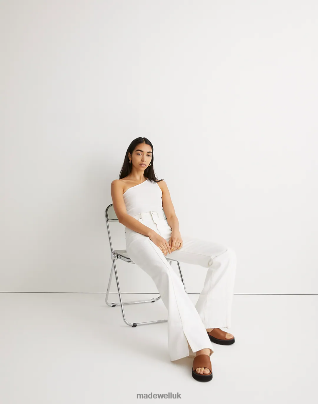 Madewell Women Baggy Flare Jeans Clothing Tile White 8P4862525