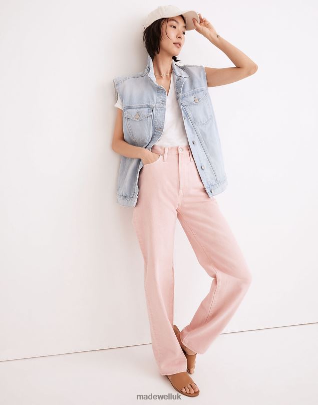 Madewell Women Baggy Straight Jeans: Garment-Dyed Edition Clothing Pale Daffodil 8P4861075 Madewell Women Baggy Straight Jeans: Garment-Dyed Edition Clothing Pale Daffodil 8P4861075