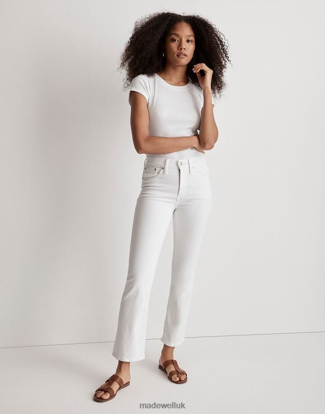 Madewell Women Kick Out Crop Jeans Clothing Pure White 8P4861104