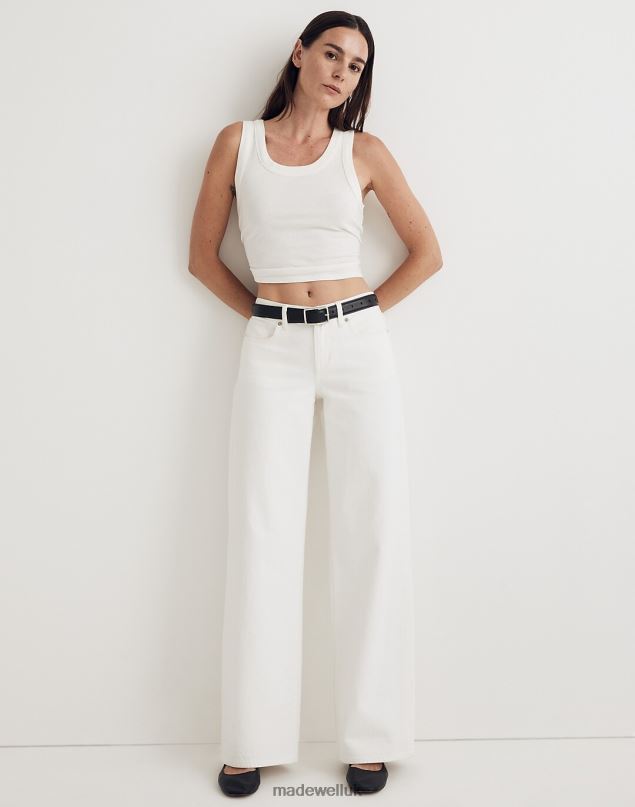 Madewell Women Low-Rise Superwide-Leg Jeans Clothing Tile White 8P4862498